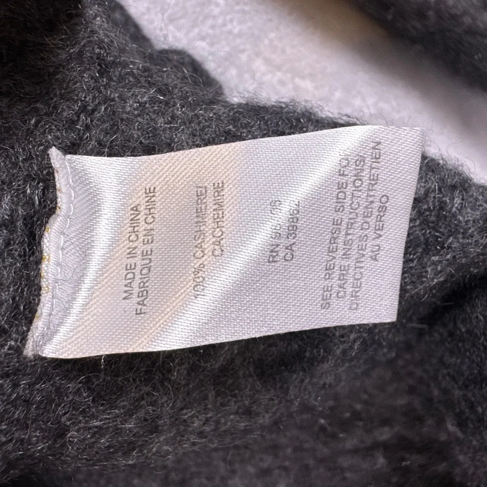 Theory 100% Cashmere Turtleneck Sweater Charcoal Gray Heather Womens Size S P